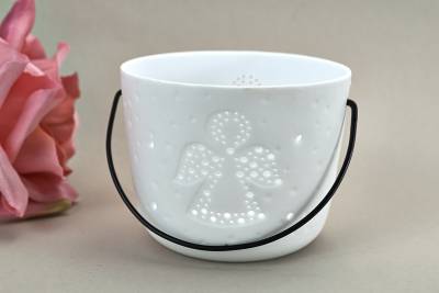 Kerzenfarm Hahn Windlichthalter 32974 Becher mit Henkel, Engel, Teelichthalter, Porzellan - 0