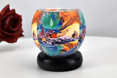 Leuchtglaslampe 21640 Northern Light 11cm Tischlampe, Dekoleuchte, Licht Kerzenfarm - 0