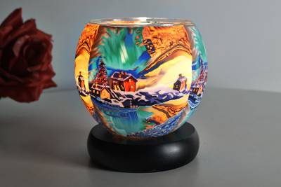 Leuchtglaslampe 21640 Northern Light 11cm Tischlampe, Dekoleuchte, Licht Kerzenfarm - 1