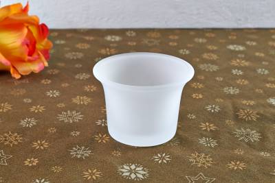 Teelichthalter, Glas, gefrostet milchig, Teelichtglas, Windlichthalter, Kerzenständer, Teelichter - 0