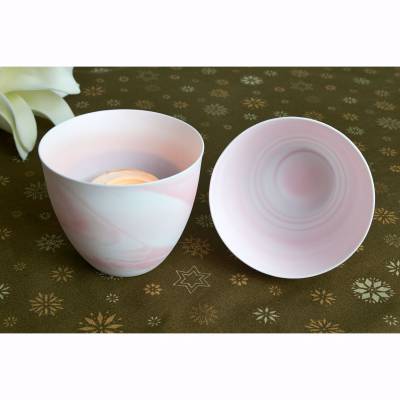 Becher für Teelichter, Pastell rot, Windlichthalter, Teelichthalter, Glas für Teelicht - 0