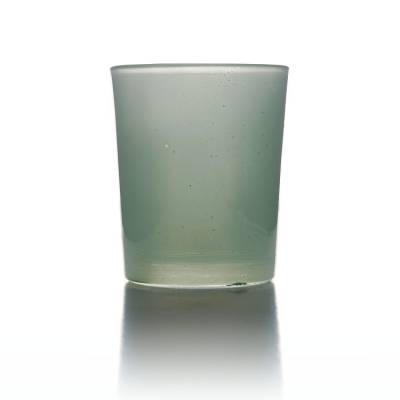 Teelichtglas hellgrün, Teelichthalter, Glas für Teelichter, Windlicht, uni - 1