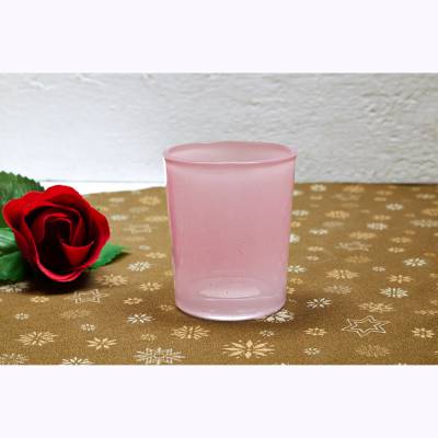 Teelichtglas rosenholz, Teelichthalter, Glas für Teelichter, Windlicht, uni - 0