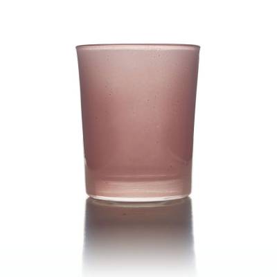 Teelichtglas rosenholz, Teelichthalter, Glas für Teelichter, Windlicht, uni - 1