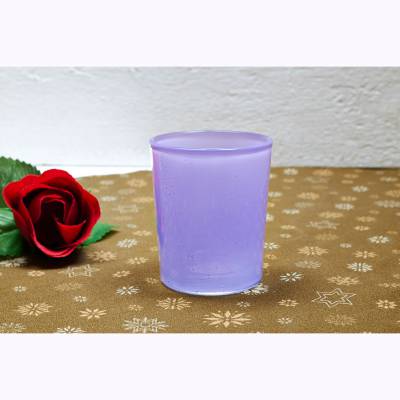 Teelichtglas lavendel, Teelichthalter, Glas für Teelichter, Windlicht, uni - 0