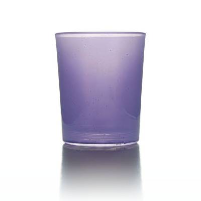 Teelichtglas lavendel, Teelichthalter, Glas für Teelichter, Windlicht, uni - 1