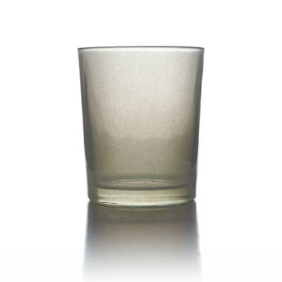 Teelichtglas grau, Teelichthalter, Glas für Teelichter, Windlicht, uni - 1