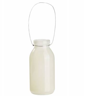 Deko Flasche creme, beige Glasflasche Dekoflasche, Vase, Tischdeko, Fläschen - 1