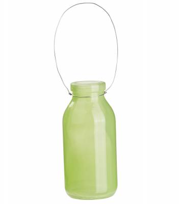 Deko Flasche apfelgrün Glasflasche Dekoflasche, Vase, Tischdeko, Fläschen - 1