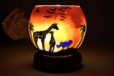 elektrische Leuchtglas Lampe, 21123 Safari 11cm Tischleuchte, Dekolampe, Kerzenfarm - 1