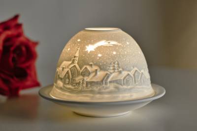 Kerzenfarm Hahn Dome Light 32031 Stille Teelicht Windlicht Dekoration Porzellanteelicht - 1