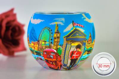 Leuchtglas 21649 London Life 11cm MIT 30mm Bohrung Tauschglas Ersatzglas - 0