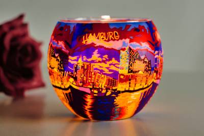 Leuchtglas 21648 Hamburg 11cm MIT 30mm Bohrung Tauschglas Ersatzglas - 1