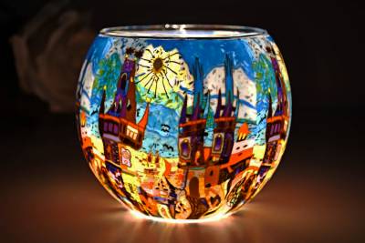 Leuchtglas 21642 Summertown 11cm MIT 30mm Bohrung Tauschglas Ersatzglas - 1