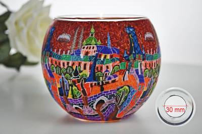 Leuchtglas 21641 Red City 11cm MIT 30mm Bohrung Tauschglas Ersatzglas - 0