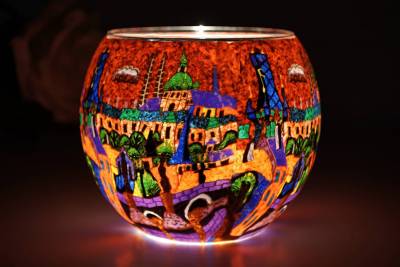 Leuchtglas 21641 Red City 11cm MIT 30mm Bohrung Tauschglas Ersatzglas - 1