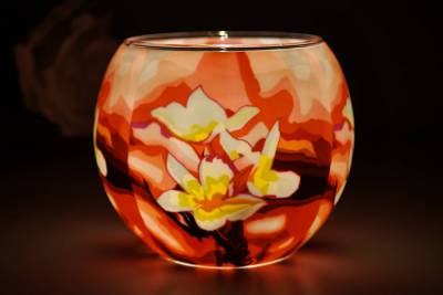 Leuchtglas 21417 Magnolia 11cm MIT 30mm Bohrung Tauschglas Ersatzglas - 1