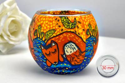 Leuchtglas 21122 Fox Fuchs 11cm MIT 30mm Bohrung Tauschglas Ersatzglas - 0