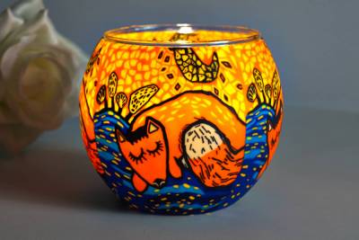 Leuchtglas 21122 Fox Fuchs 11cm MIT 30mm Bohrung Tauschglas Ersatzglas - 1