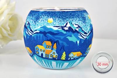 Leuchtglas 21805 Mountain's Winternight 11cm MIT 30mm Bohrung Tauschglas Ersatzglas - 0