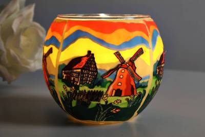 Leuchtglas 21636 Springtime 11cm MIT 30mm Bohrung Tauschglas Ersatzglas - 1