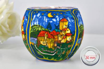 Leuchtglas 21635 Schloss Tirol 11cm MIT 30mm Bohrung Tauschglas Ersatzglas - 0