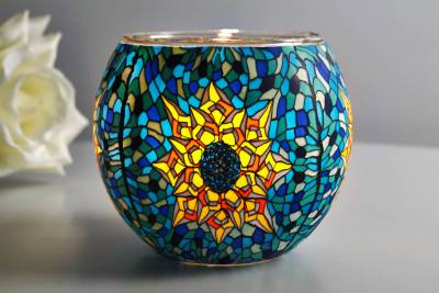 Leuchtglas 21307 Tiffany star 11cm MIT 30mm Bohrung Tauschglas Ersatzglas - 1