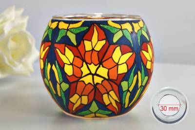 Leuchtglas 21305 Stained glass 11cm MIT 30mm Bohrung Tauschglas Ersatzglas - 0