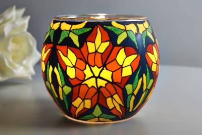 Leuchtglas 21305 Stained glass 11cm MIT 30mm Bohrung Tauschglas Ersatzglas - 1