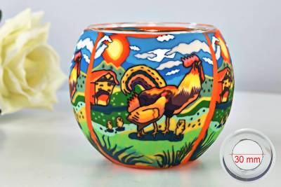 Leuchtglas 21120 Hahn 11cm MIT 30mm Bohrung Tauschglas Ersatzglas - 0