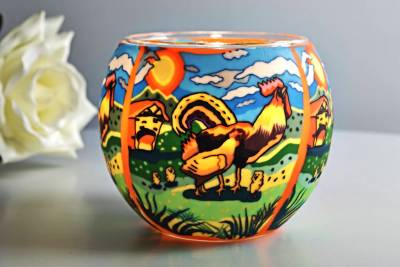 Leuchtglas 21120 Hahn 11cm MIT 30mm Bohrung Tauschglas Ersatzglas - 1