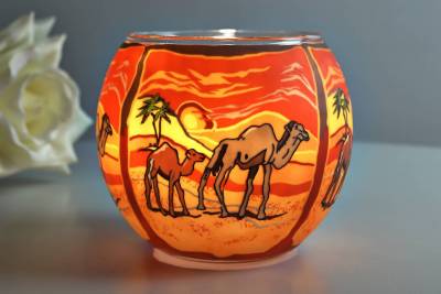 Leuchtglas 21119 Kamel 11cm MIT 30mm Bohrung Tauschglas Ersatzglas - 1