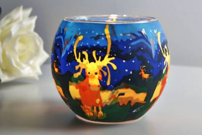 Leuchtglas 21107 Elk Elch 11cm MIT 30mm Bohrung Tauschglas Ersatzglas Kerzenfarm - 1