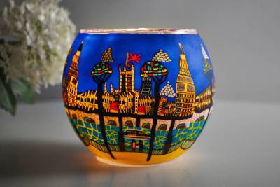 Leuchtglas 21813 London 11cm MIT 30mm Bohrung Tauschglas Ersatzglas - 1