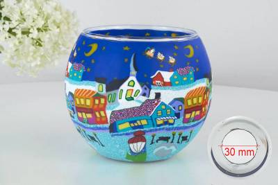 Leuchtglas 21808 Heilige Nacht 11cm MIT 30mm Bohrung Tauschglas Ersatzglas - 0