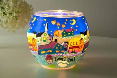 Leuchtglas 21808 Heilige Nacht 11cm MIT 30mm Bohrung Tauschglas Ersatzglas - 1