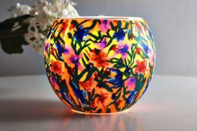 Leuchtglas 21413 Summer Flowers 11cm MIT 30mm Bohrung Tauschglas Ersatzglas - 1