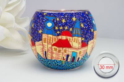 Leuchtglas 21308 Spanish Town 11cm MIT 30mm Bohrung Tauschglas Ersatzglas - 0