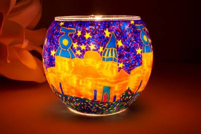 Leuchtglas 21308 Spanish Town 11cm MIT 30mm Bohrung Tauschglas Ersatzglas - 1