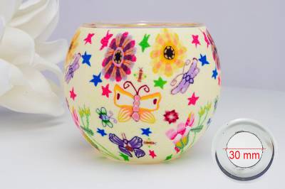 Leuchtglas 21113 Butterfly green 11cm MIT 30mm Bohrung Tauschglas Ersatzglas - 0