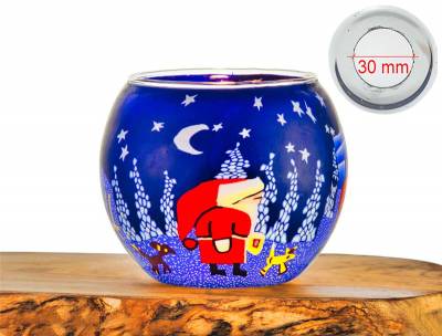 Leuchtglas Nr.47 Weihnachtsmann Ø11cm MIT 30mm Bohrung Tauschglas Ersatzglas - 0