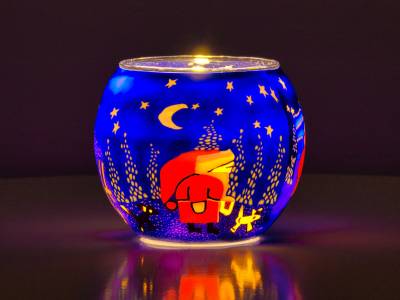 Leuchtglas Nr.47 Weihnachtsmann Ø11cm MIT 30mm Bohrung Tauschglas Ersatzglas - 1