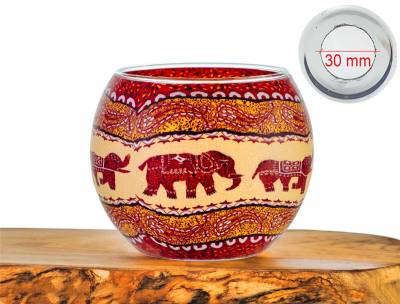Leuchtglas Nr.211 Elefant orange/Rottöne Ø11cm MIT 30mm Bohrung Tauschglas Ersatzglas - 0