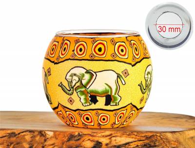Leuchtglas Nr.286 Elefant Ø11cm MIT 30mm Bohrung Tauschglas Ersatzglas - 0