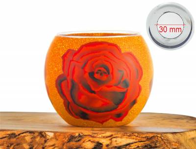 Leuchtglas Nr.297 Rose Ø11cm MIT 30mm Bohrung Tauschglas Ersatzglas - 0