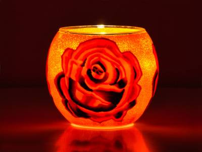 Leuchtglas Nr.297 Rose Ø11cm MIT 30mm Bohrung Tauschglas Ersatzglas - 1