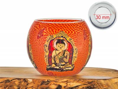 Leuchtglas Nr.309 Buddha Ø11cm MIT 30mm Bohrung Tauschglas Ersatzglas - 0