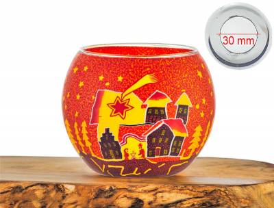 Leuchtglas Nr.346 Sternschnuppe rot Ø11cm MIT 30mm Bohrung Tauschglas Ersatzglas - 0