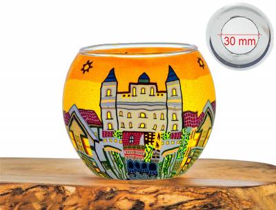 Leuchtglas Nr.370 Weingarten Ø11cm MIT 30mm Bohrung Tauschglas Ersatzglas - 0