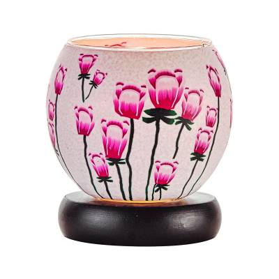 Leuchtglas Nr.518 Lampe Leuchte Ø11cm Dekoration Licht Mohnblume - 0